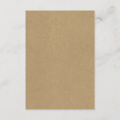 Rustieke bloemenkrans Faux Kraft bruiloft details Informatiekaartje (Achterkant)