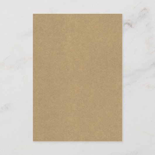 Rustieke bloemenkrans Faux Kraft bruiloft details Informatiekaartje (Achterkant)