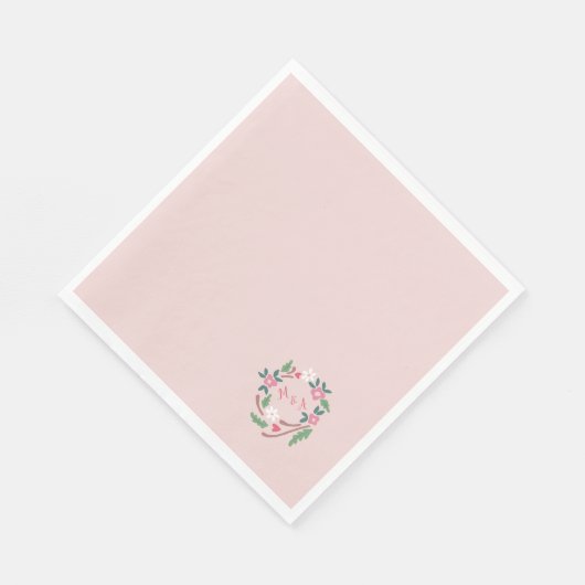 Rustieke Bloemenkrans met Monogram Classic Servet (Hoek)