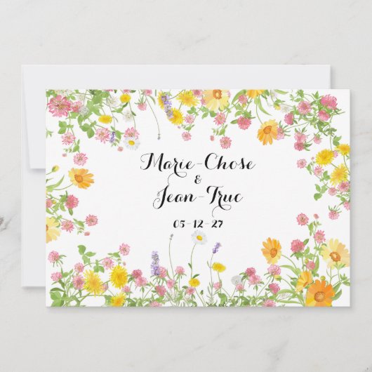 Rustieke bloemenkrans Quebec Bewaar de datum Feestdagenkaart (Voorkant)