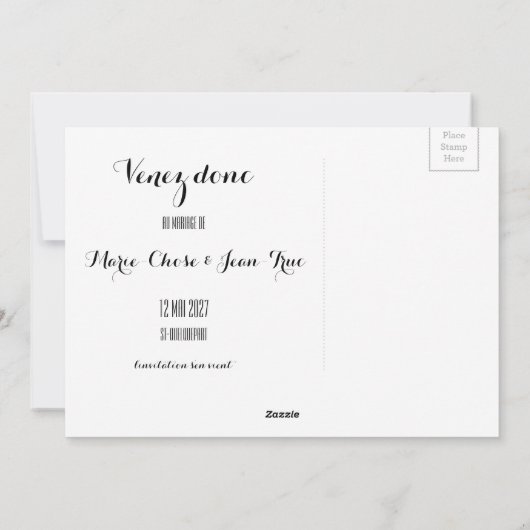 Rustieke bloemenkrans Quebec Bewaar de datum Feestdagenkaart (Achterkant)