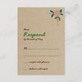 Rustieke bloemenkrans reactie RSVP kaartje