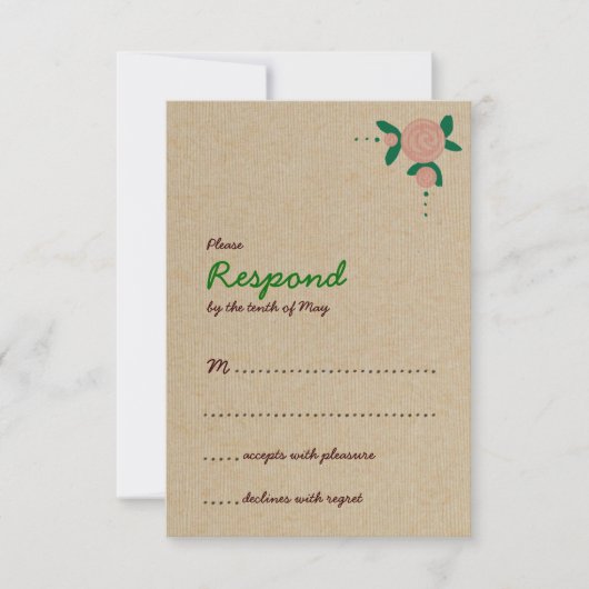 Rustieke bloemenkrans reactie RSVP kaartje (Voorkant)