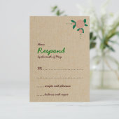 Rustieke bloemenkrans reactie RSVP kaartje (Staand voorkant)