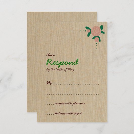 Rustieke bloemenkrans reactie RSVP kaartje (Voorkant / Achterkant)