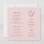 Rustieke bloemenkroon met monogram vierkant menu (Voorkant)