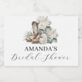 Rustieke Bloemenlaarzen Cowgirl Vrijgezellenfeest Sparkling Wijnetiket (Enkel label)