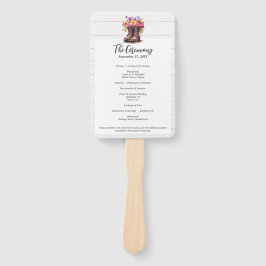 Rustieke Bloemenlaarzen & Schuur Houten Huwelijksp Handwaaier