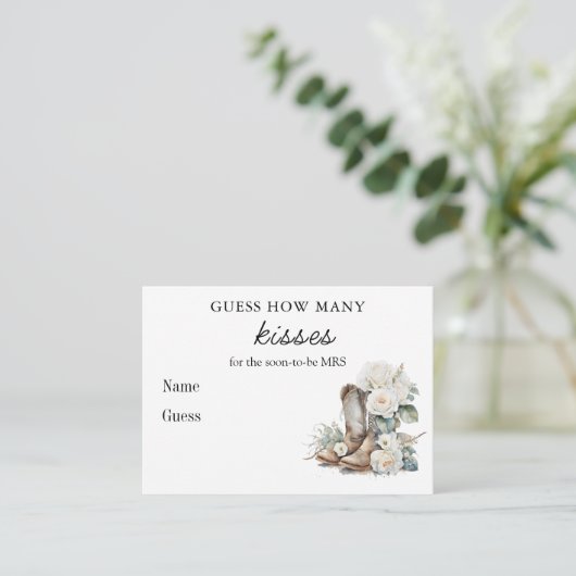 Rustieke Bloemenlaarzen Vrijgezellenfeest bruiloft Informatiekaartje (Staand voorkant)