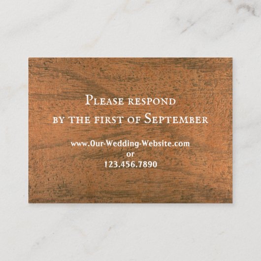 Rustieke bloemenland Westerne bruiloft RSVP Kaart (Achterkant)