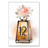 Rustieke Bloemenlantaarn Trouwtafel nummer Kaart (Voorkant)