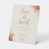 Rustieke bloemenliefde is een zoete gunst reclamebord met voetstuk (Voorkant)