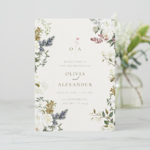 Rustieke Bloemenlijn Art Arch Wedding Invita Kaart