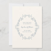 Rustieke  Bloemenlijn Art Bruiloft Save The Date (Voorkant)