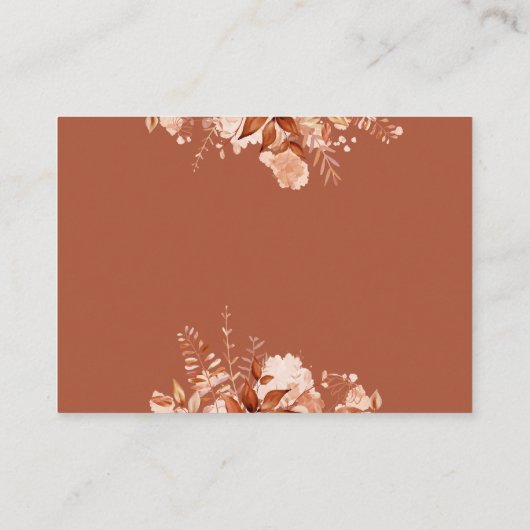 Rustieke Bloemenluier Raffle Herfst Baby shower Informatiekaartje (Achterkant)