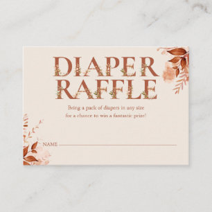 Rustieke Bloemenluier Raffle Herfst Baby shower Informatiekaartje