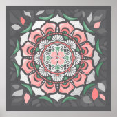 Rustieke bloemenmandala poster (Voorkant)