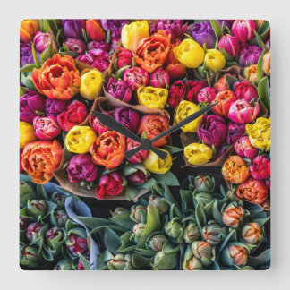 Rustieke Bloemenmarkt | Verse Snijbloemen Vierkante Klok