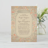  rustieke bloemenmason jar bruiloft kaart (Staand voorkant)