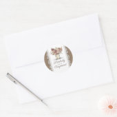 Rustieke  bloemenmason Jar | Burlap bruiloft Ronde Sticker (Envelop)