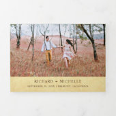 Rustieke Bloemenolielantaarn Alles in één bruiloft Drieluik Uitnodiging (Cover)