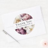 Rustieke bloemenovervloed dank u ronde sticker (Envelop)