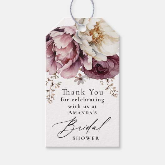 Rustieke bloemenovervloed dank u voor uw gunst cadeaulabel (Voorkant)