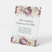 Rustieke bloemenovervloed hoeveel kussen spel reclamebord met voetstuk (Voorkant)