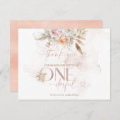 Rustieke bloemenpampa's is ze niet prachtig dank j bedankkaart (Voorkant / Achterkant)