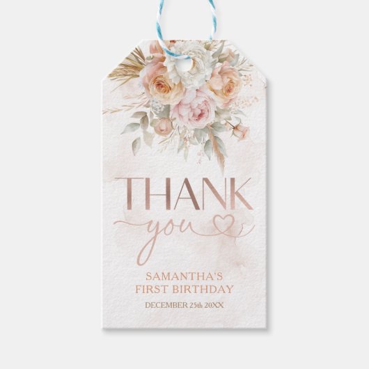 Rustieke bloemenpampa's is ze niet prachtig dank j cadeaulabel (Voorkant)