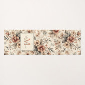 rustieke bloemenpatroonnaam Monogram Yogamat (Achterkant (horizontaal))