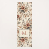 rustieke bloemenpatroonnaam Monogram Yogamat (Voorkant)