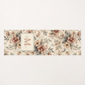 rustieke bloemenpatroonnaam Monogram Yogamat (Voorkant (horizontaal))
