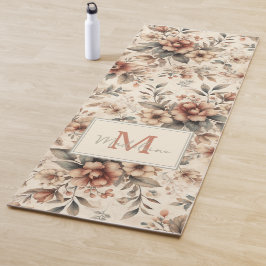 rustieke bloemenpatroonnaam Monogram Yogamat