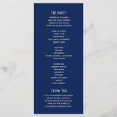 Rustieke Bloemenperzik en Navy Blue Wedding Programmakaart (Achterkant)