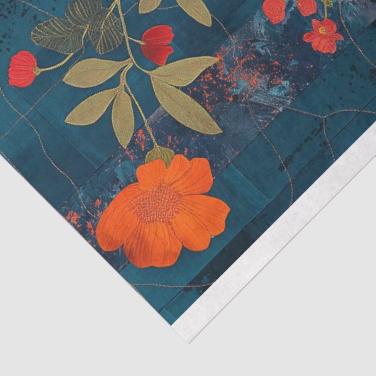 rustieke bloemenquilt decoupage tissuepapier (Detail)