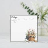 Rustieke Bloemenrecept Kaart |  picknickmand (Staand voorkant)