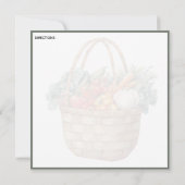 Rustieke Bloemenrecept Kaart |  picknickmand (Achterkant)