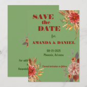 Rustieke bloemensave the date uitnodiging (Voorkant / Achterkant)