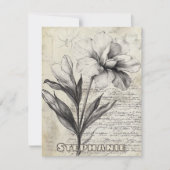 Rustieke Bloemenschets met Kalligrafie - Leeftijd (Voorkant)