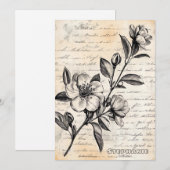 Rustieke Bloemenschets met Kalligrafie - Leeftijd  (Voorkant / Achterkant)