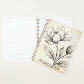 Rustieke Bloemenschets met Kalligrafie - Leeftijd  Planner (Display)