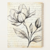 Rustieke Bloemenschets met Kalligrafie - Leeftijd  Planner (Achterkant)