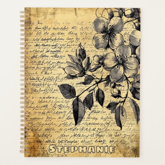 Rustieke Bloemenschets met Kalligrafie - Leeftijd Planner (Voorkant)