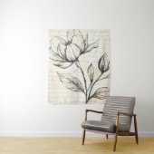 Rustieke Bloemenschets met Kalligrafie - Leeftijd Wandkleed (In situ)