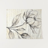 Rustieke Bloemenschets met Kalligrafie - Leeftijd Wandkleed (Voorkant (horizontaal))