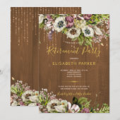 Rustieke bloemenschuur houten herfst pensioenfeest kaart (Voorkant / Achterkant)