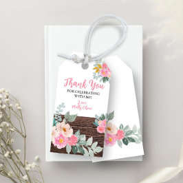 Rustieke bloemensieradekaart cadeaulabel