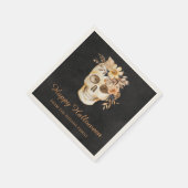 Rustieke bloemenskelet Halloween Servet (Hoek)