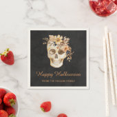 Rustieke bloemenskelet Halloween Servet (Insitu)